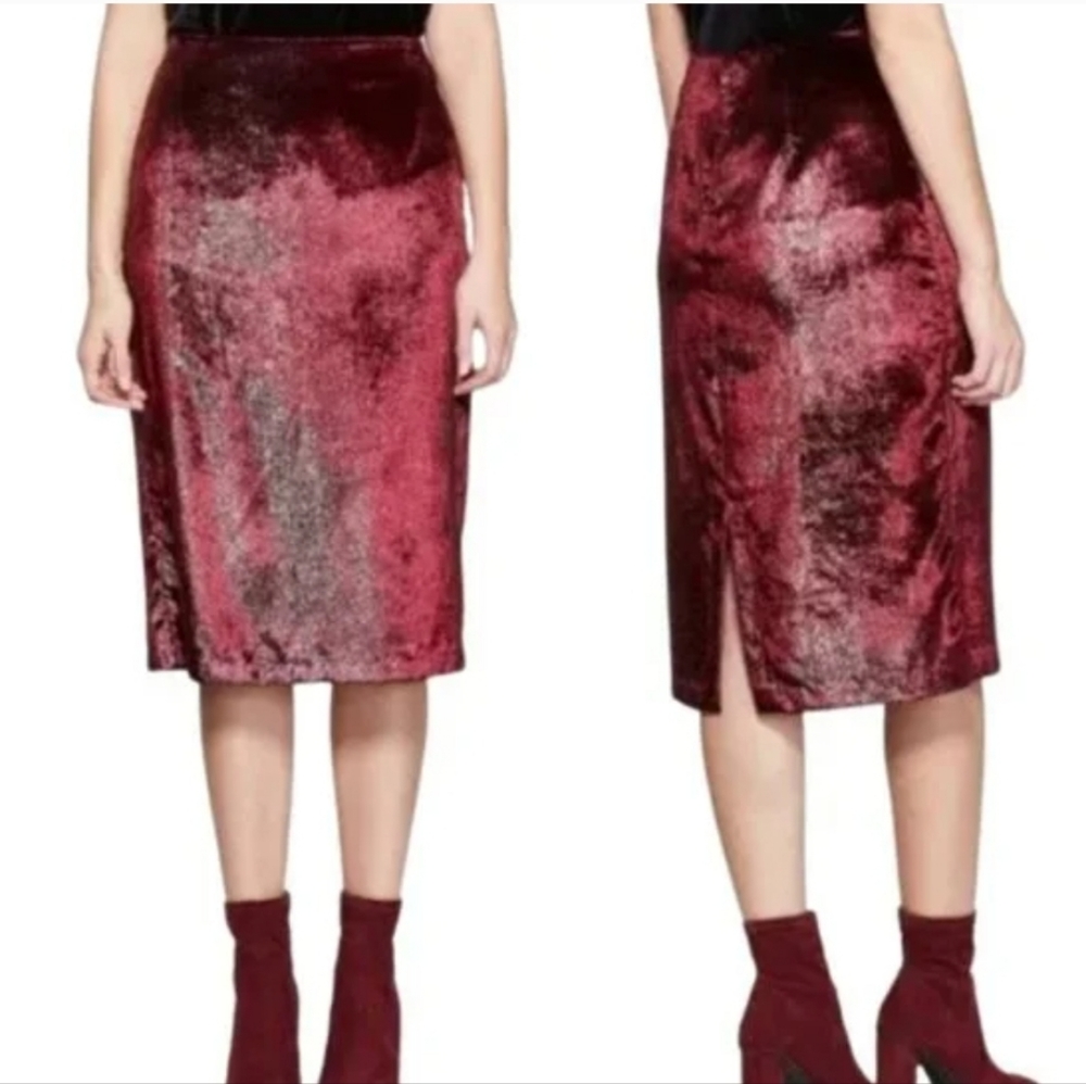 a new day Velvet Pencil Skirt